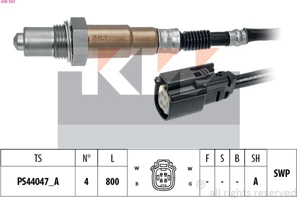 KW 498 363 - Лямбда-зонд autocars.com.ua