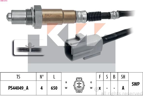 KW 498 373 - Лямбда-зонд autocars.com.ua