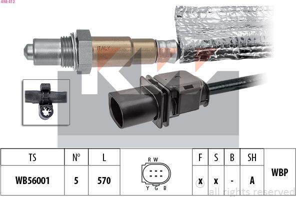 KW 498 412 - Лямбда-зонд autocars.com.ua