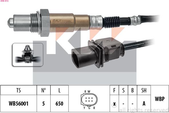 KW 498 415 - Лямбда-зонд autocars.com.ua