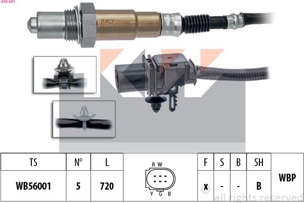 KW 498 441 - Лямбда-зонд autocars.com.ua