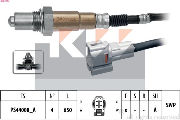 KW 498 505 - Лямбда-зонд autocars.com.ua