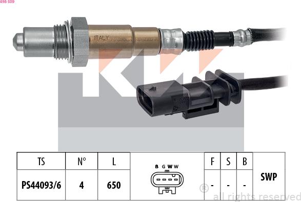 KW 498 509 - Лямбда-зонд autocars.com.ua