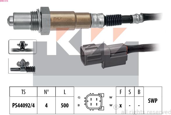 KW 498 515 - Лямбда-зонд, датчик кислорода avtokuzovplus.com.ua