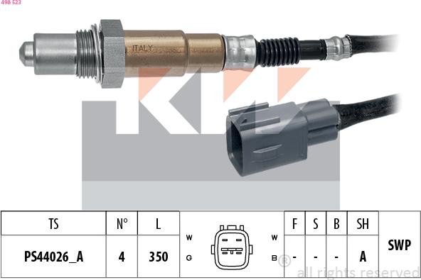 KW 498 523 - Лямбда-зонд autocars.com.ua