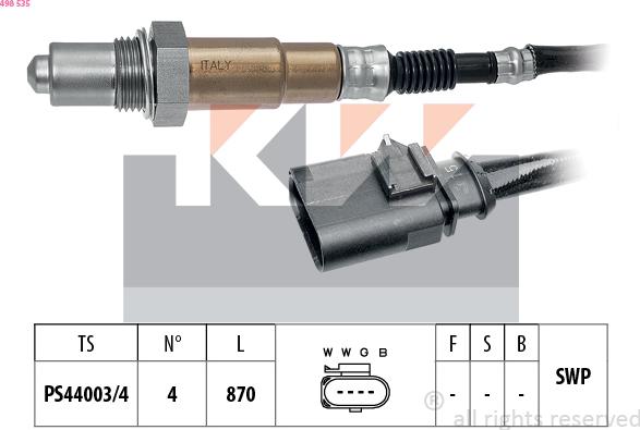 KW 498 535 - Лямбда-зонд autocars.com.ua