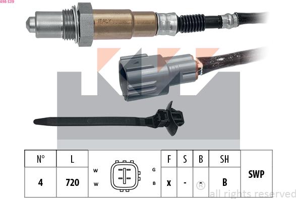 KW 498 539 - Лямбда-зонд autocars.com.ua