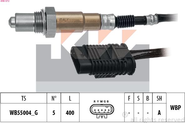 KW 498 572 - Лямбда-зонд autocars.com.ua