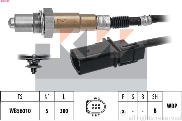 KW 498 586 - Лямбда-зонд autocars.com.ua