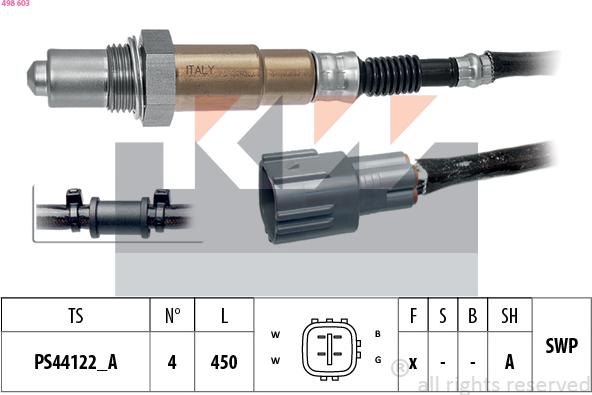 KW 498 603 - Лямбда-зонд autocars.com.ua