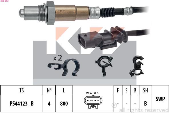 KW 498 613 - Лямбда-зонд autocars.com.ua