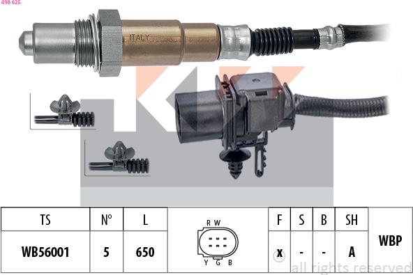 KW 498 625 - Лямбда-зонд autocars.com.ua