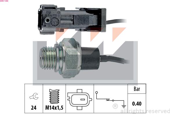 KW 500 144 - Датчик, давление масла avtokuzovplus.com.ua