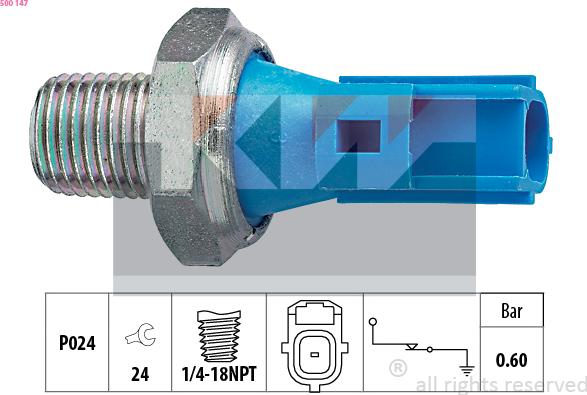 KW 500 147 - Датчик, давление масла avtokuzovplus.com.ua