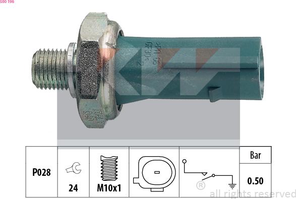 KW 500 196 - Датчик, давление масла autodnr.net