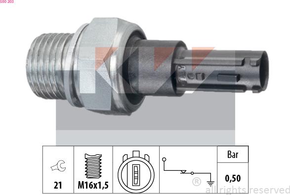 KW 500 203 - Датчик, давление масла avtokuzovplus.com.ua