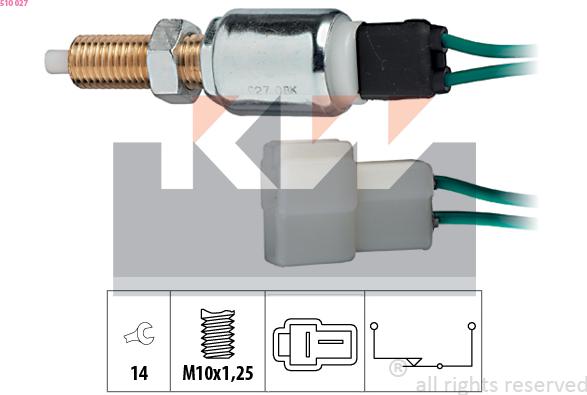 KW 510 027 - Выключатель фонаря сигнала торможения autodnr.net