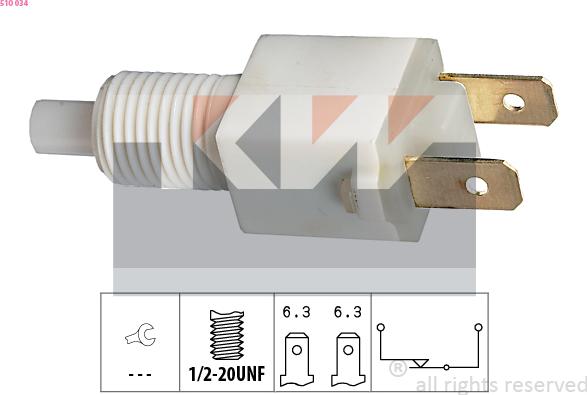 KW 510 034 - Выключатель фонаря сигнала торможения autodnr.net