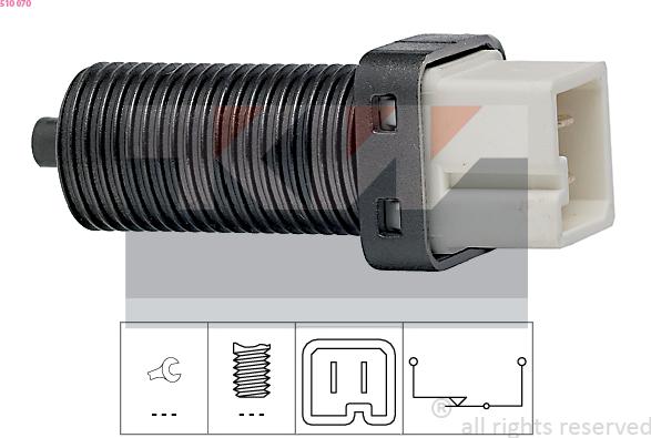 KW 510 070 - Вимикач ліхтаря сигналу гальмування autocars.com.ua