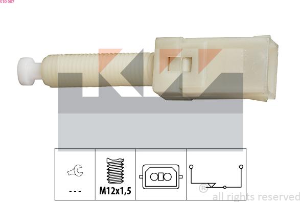 KW 510087 - Выключатель фонаря сигнала торможения avtokuzovplus.com.ua