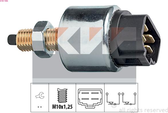 KW 510 105 - Вимикач ліхтаря сигналу гальмування autocars.com.ua