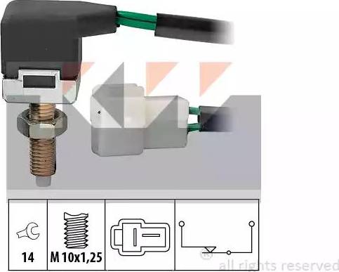 KW 510 168 - Вимикач ліхтаря сигналу гальмування autocars.com.ua