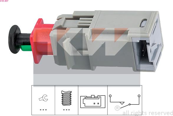 KW 510 207 - Выключатель, привод сцепления (Tempomat) autodnr.net