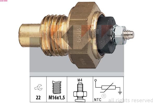 KW 530 099 - Датчик, температура масла autocars.com.ua