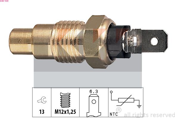 KW 530 159 - Датчик, температура охлаждающей жидкости avtokuzovplus.com.ua