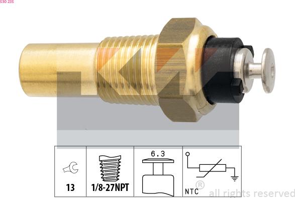 KW 530 235 - Датчик, температура охлаждающей жидкости autodnr.net