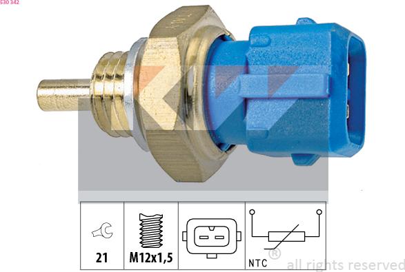 KW 530 342 - Датчик, температура охлаждающей жидкости autodnr.net