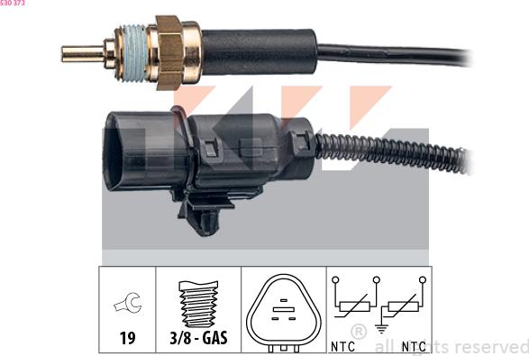 KW 530 373 - Датчик, температура охлаждающей жидкости avtokuzovplus.com.ua