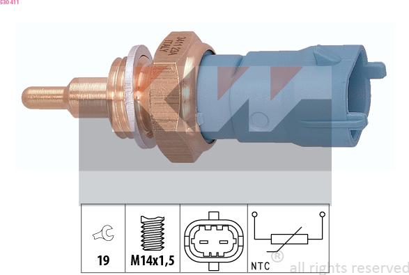 KW 530 411 - Датчик, температура охлаждающей жидкости autodnr.net