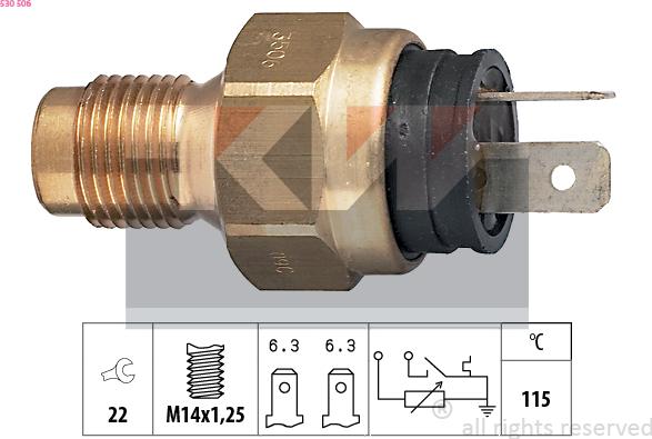 KW 530 506 - Датчик, температура охлаждающей жидкости autodnr.net