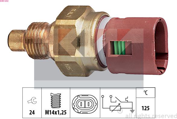 KW 530 532 - Датчик, температура охлаждающей жидкости autodnr.net