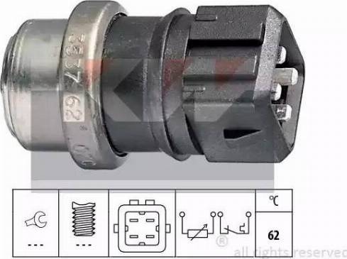 KW 530 537 - Датчик, температура охолоджуючої рідини autocars.com.ua