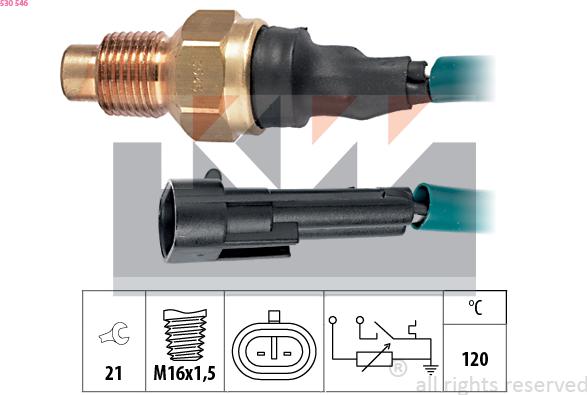 KW 530 546 - Датчик, температура охлаждающей жидкости autodnr.net