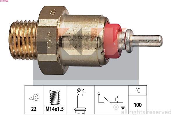 KW 540 069 - Датчик, температура охлаждающей жидкости avtokuzovplus.com.ua