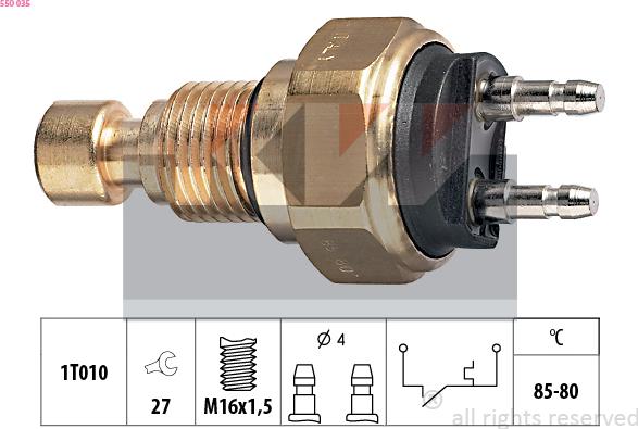 KW 550 035 - Термовимикач, вентилятор радіатора / кондиціонера autocars.com.ua
