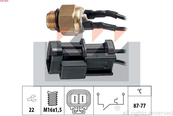 KW 550 056 - Термовимикач, вентилятор радіатора / кондиціонера autocars.com.ua