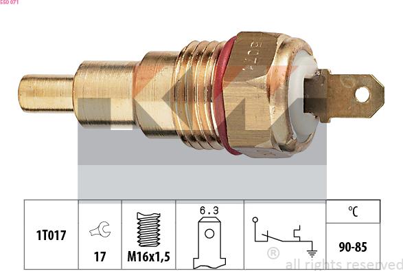 KW 550 071 - Термовимикач, вентилятор радіатора / кондиціонера autocars.com.ua