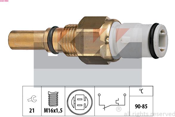 KW 550 090 - Термовимикач, вентилятор радіатора / кондиціонера autocars.com.ua