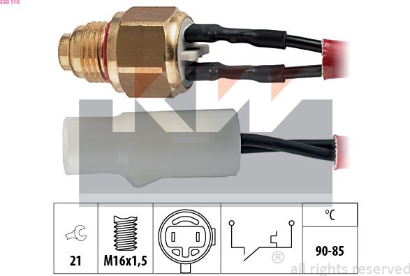 KW 550 110 - Термовыключатель, вентилятор радиатора / кондиционера avtokuzovplus.com.ua