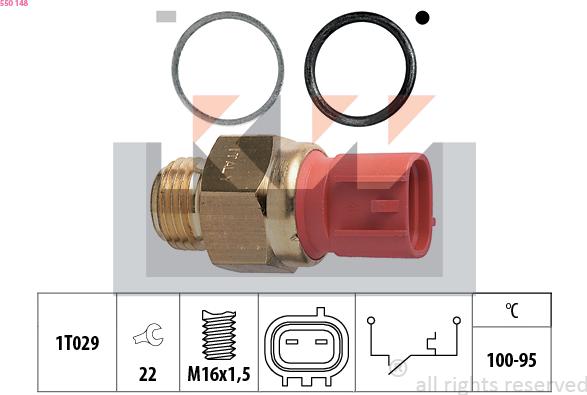 KW 550 148 - Термовыключатель, вентилятор радиатора / кондиционера avtokuzovplus.com.ua