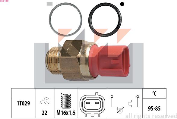 KW 550 149 - Термовыключатель, вентилятор радиатора / кондиционера avtokuzovplus.com.ua