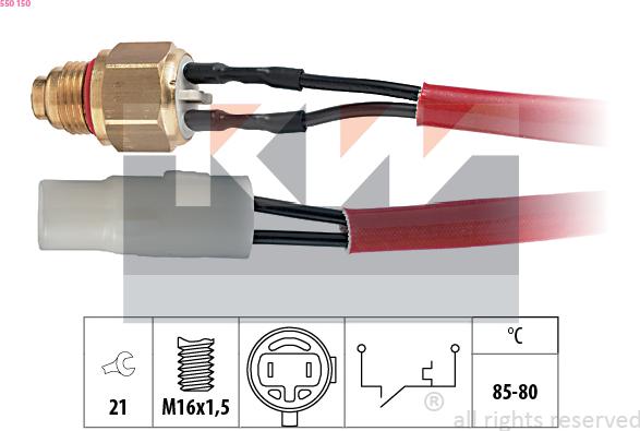 KW 550 150 - Термовыключатель, вентилятор радиатора / кондиционера avtokuzovplus.com.ua