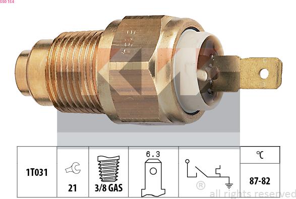 KW 550 154 - Термовимикач, вентилятор радіатора / кондиціонера autocars.com.ua