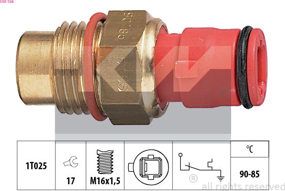 KW 550 156 - Термовимикач, вентилятор радіатора / кондиціонера autocars.com.ua