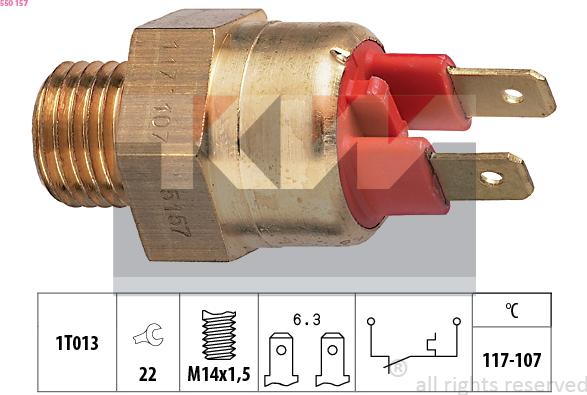 KW 550 157 - Термовимикач, вентилятор радіатора / кондиціонера autocars.com.ua