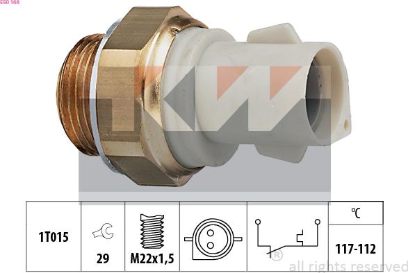 KW 550 166 - Термовыключатель, вентилятор радиатора / кондиционера autodnr.net